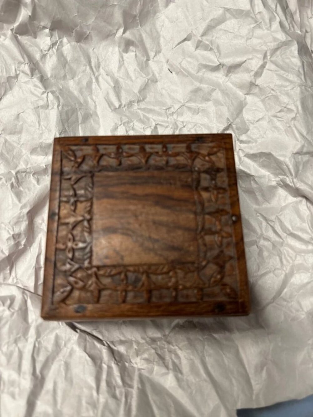 Vintage Joyce Spiro hand carved trinket box